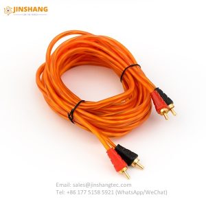 Transparent Color 2RCA Audio HiFi 2 Channel Twisted matte Cable JS-AV207